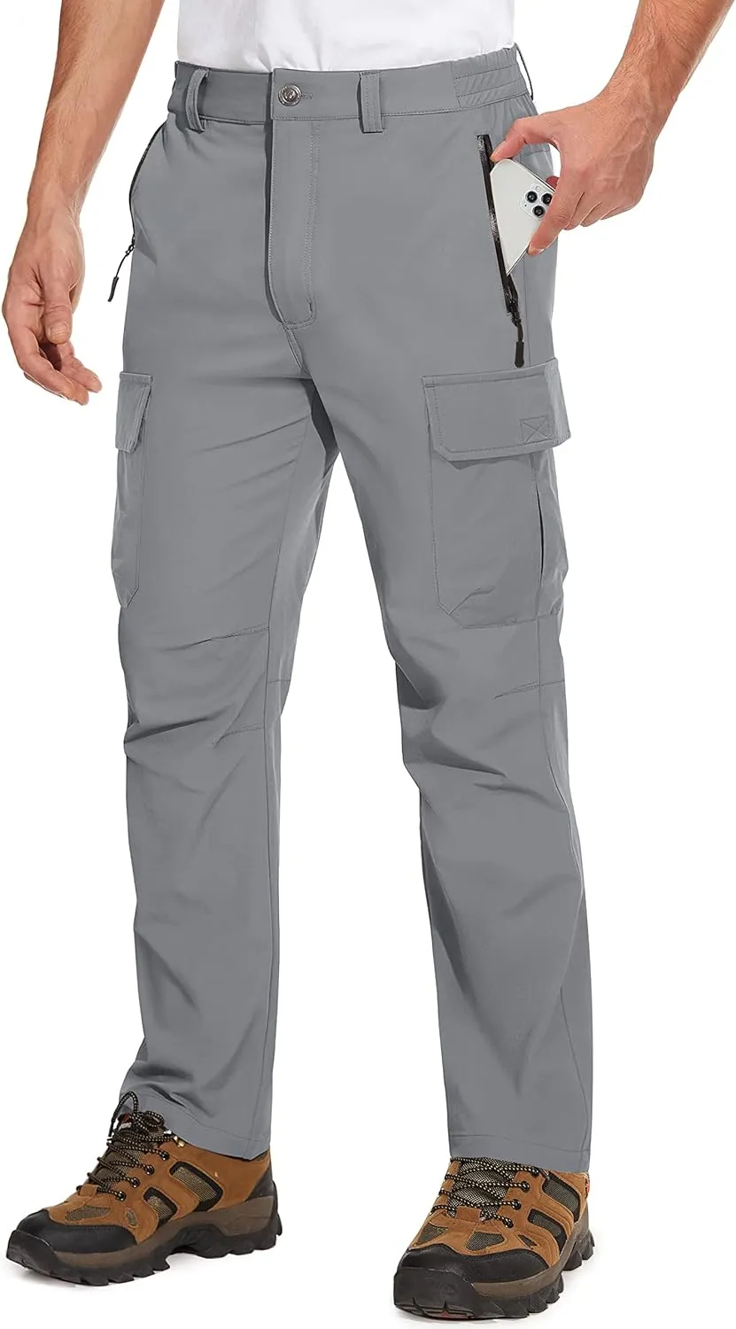 TACVASEN Men's Cargo Pants 5 Pockets Water Resistant Lightweight Quick Dry Ripstop Stretch Pants for Hiking Work Travel