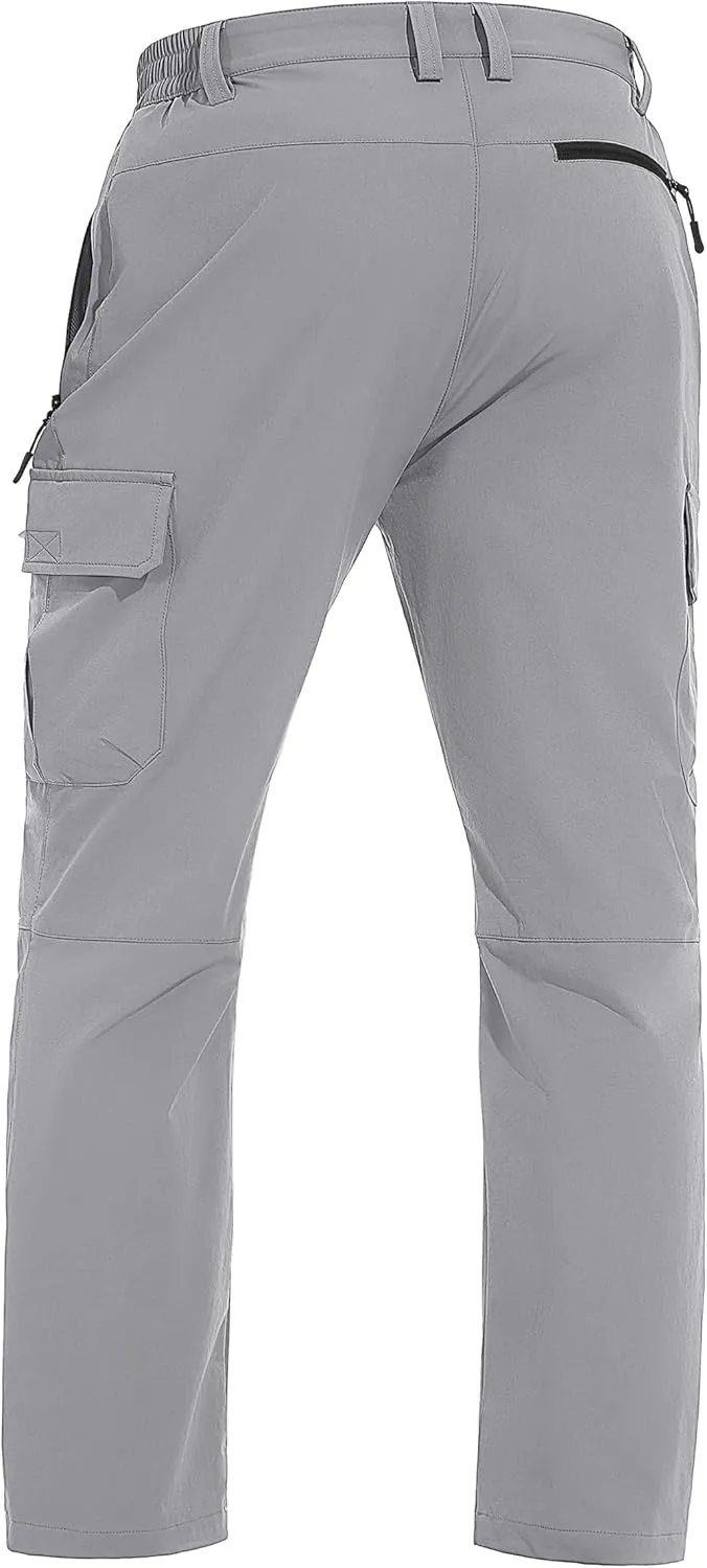 TACVASEN Men's Cargo Pants 5 Pockets Water Resistant Lightweight Quick Dry Ripstop Stretch Pants for Hiking Work Travel