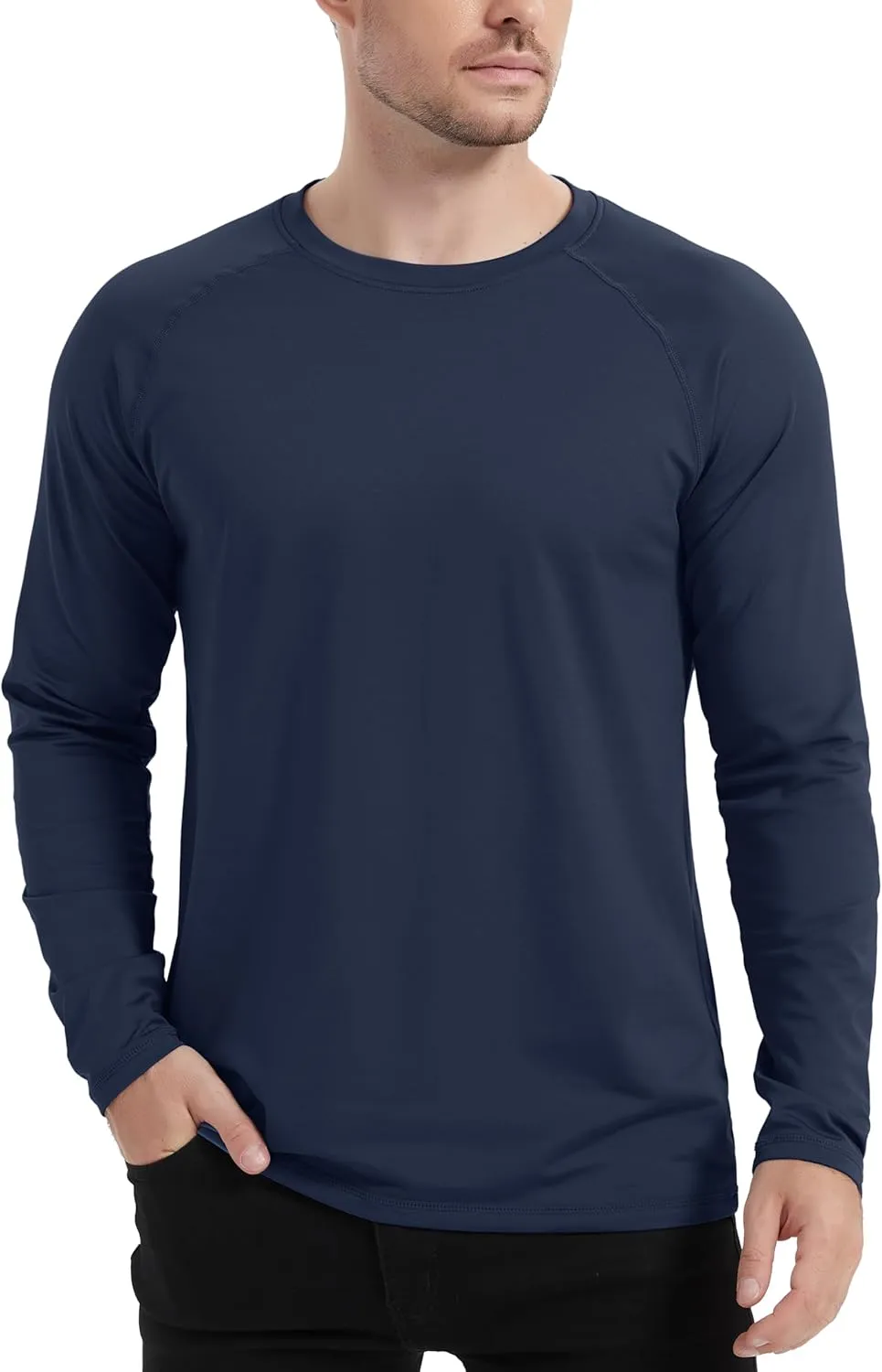 TACVASEN Mens Lightweight Thermal Shirt Fleece Lined Base Layer Long Sleeve Undershirts Crewneck Workout Tops