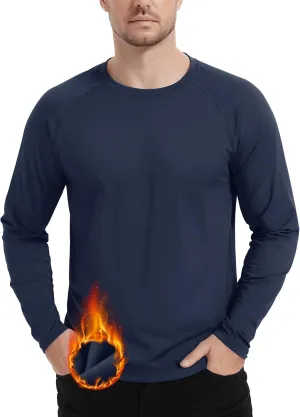 TACVASEN Mens Lightweight Thermal Shirt Fleece Lined Base Layer Long Sleeve Undershirts Crewneck Workout Tops