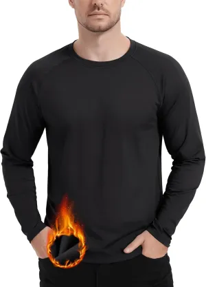 TACVASEN Mens Lightweight Thermal Shirt Fleece Lined Base Layer Long Sleeve Undershirts Crewneck Workout Tops