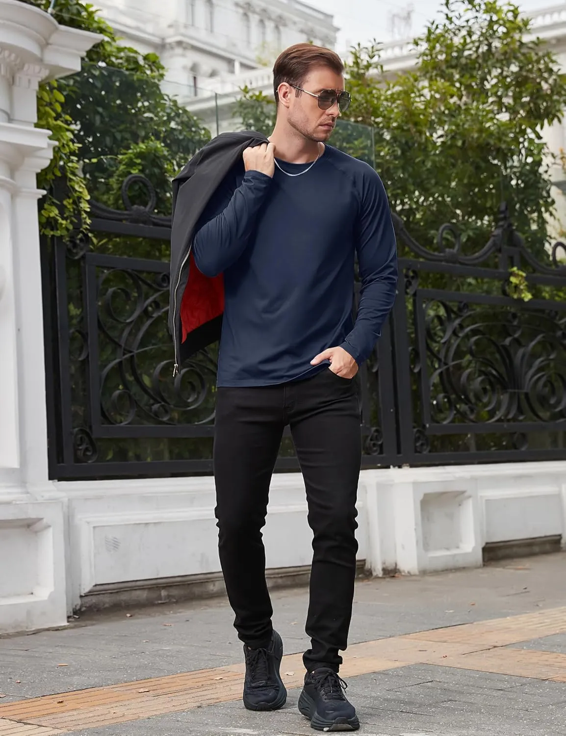 TACVASEN Mens Lightweight Thermal Shirt Fleece Lined Base Layer Long Sleeve Undershirts Crewneck Workout Tops