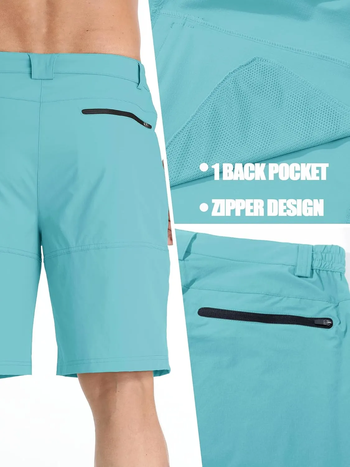 TACVASEN Men's Summer Outdoor Shorts Quick Dry Cargo Casual Work Hiking Shorts (NO Belt)