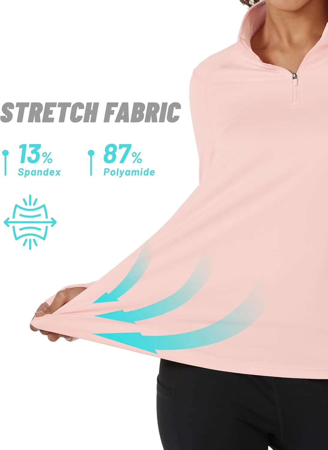 TACVASEN Women's Quarter Zip Pullover Fleece Lined Golf Shirt Long Sleeve Workout Tops Athletic Sweatshirt for Women