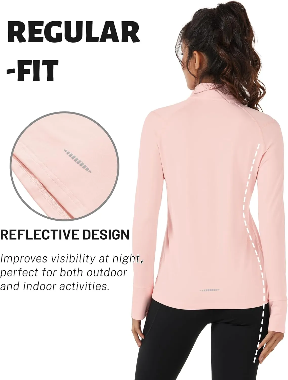 TACVASEN Women's Quarter Zip Pullover Fleece Lined Golf Shirt Long Sleeve Workout Tops Athletic Sweatshirt for Women
