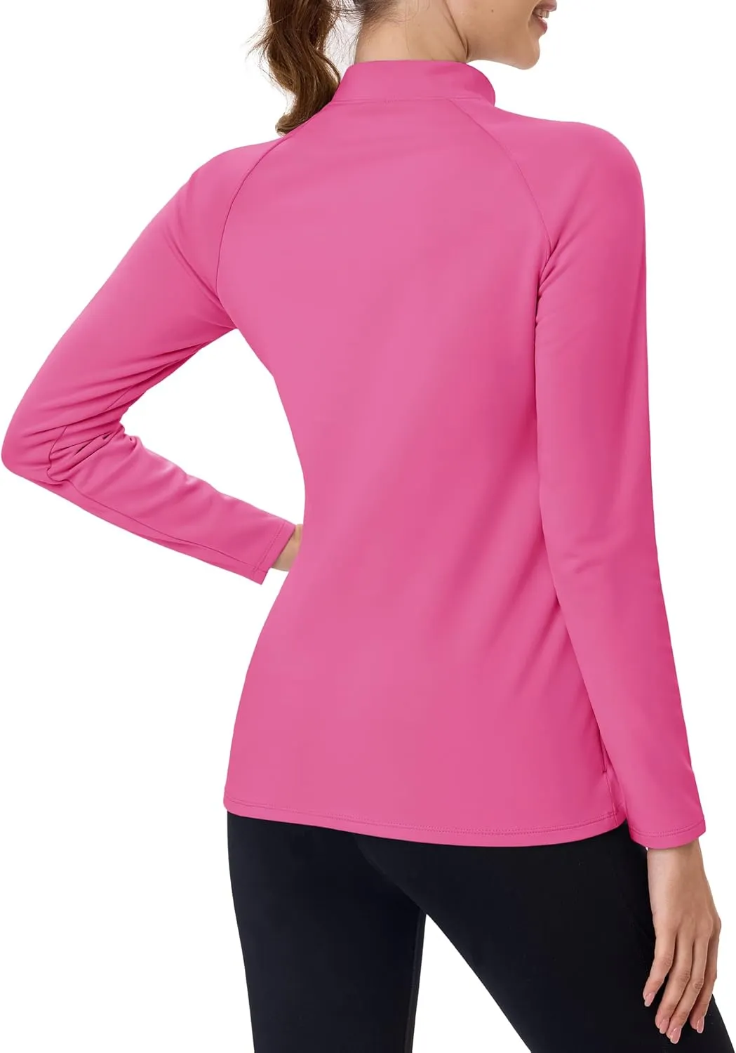 TACVASEN Women's Thermal Shirts Mock Turtleneck Fleece Lined Long Sleeve Underwear Water Resistant Athletic Base Layer