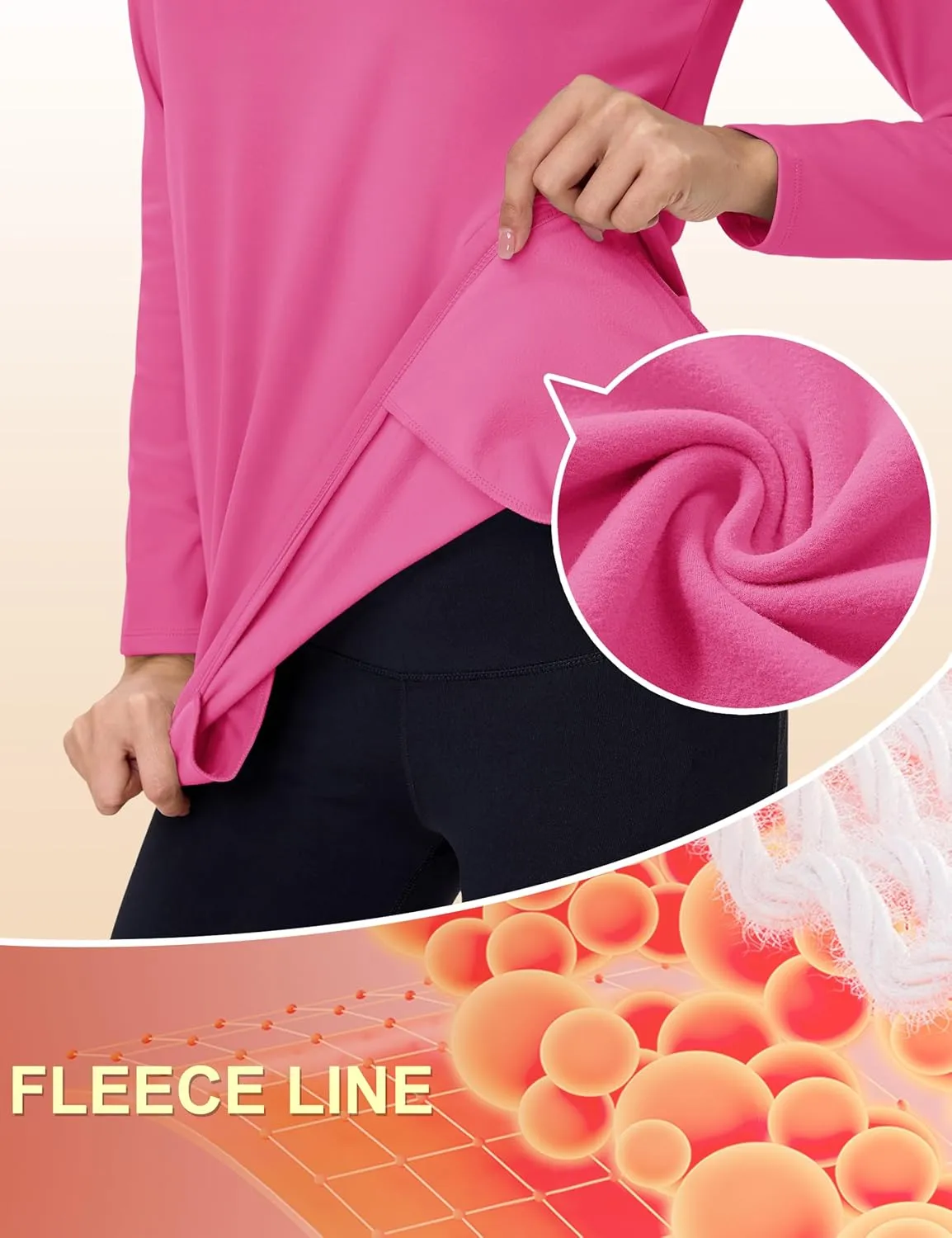 TACVASEN Women's Thermal Shirts Mock Turtleneck Fleece Lined Long Sleeve Underwear Water Resistant Athletic Base Layer