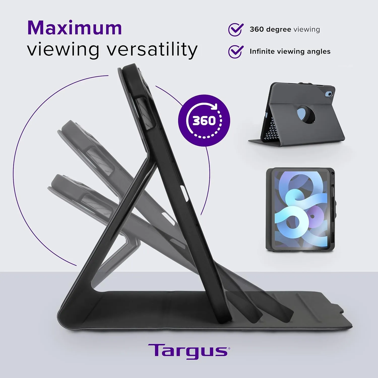 Targus VersaVu iPad 10th Generation Case 2022 iPad 10.9 Inch Case, 10 Case 360 Degree Rotating Military Grade Drop Protection Cover for 10.9â€ 10th Gen 2022 Magnetic Close, Black (THZ935GL)