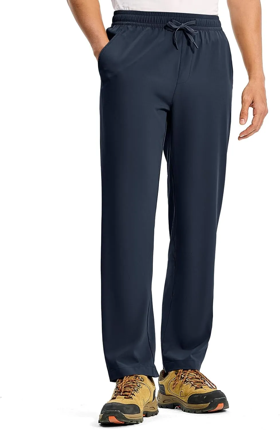 TBMPOY Mens Hiking Pants Lightweight Quick Dry 3 Pockets Travel Fishing Water-Resistant Athletic Workout Sweatpants