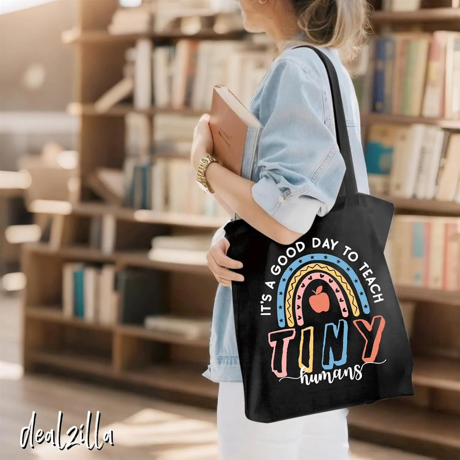 Teacher Canvas Bag Teacher Gifts for Women Christmas Appreciation Thank You Gifts Teacher Reusable Grocery Bag