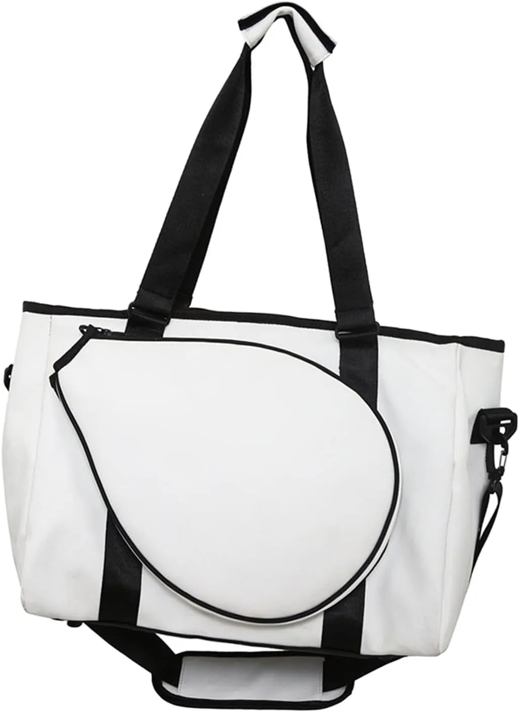 Tennis Shoulder Bag Handbag Tennis Tote Bag for Women Men for Pickleball Fitness Badminton Racquet Squash Racquets, White