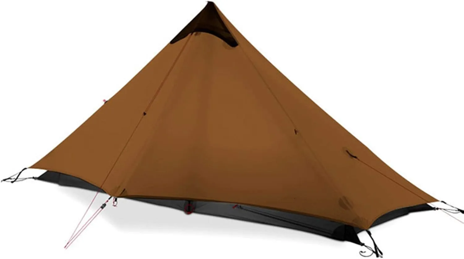 Tent 1 Person Outdoor Ultralight Camping Tent 3 Season Rodless Tent for Hiking Travel, 210x95cm, Khaki