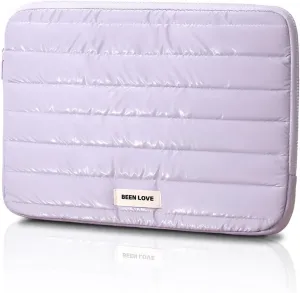 Teryeefi Laptop Sleeve Bag 15 Inch, Fashion Waterproof Puffy Soft Laptop Carrying Case for MacBook Air Pro 15 inch, Dell, Asus, HP 15 inch Laptop Device- Purple