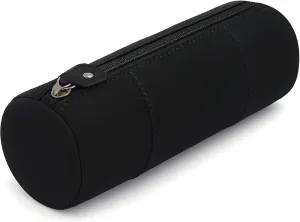 The Antiq Black Leather Pencil Pouch Small - Genuine Leather Pencil Case with Zipper, Pen Cases for Adults - Stylish & Slim Pencil Cases Pencil Holder Pouch, Leathers Pencil Case for Men & Women