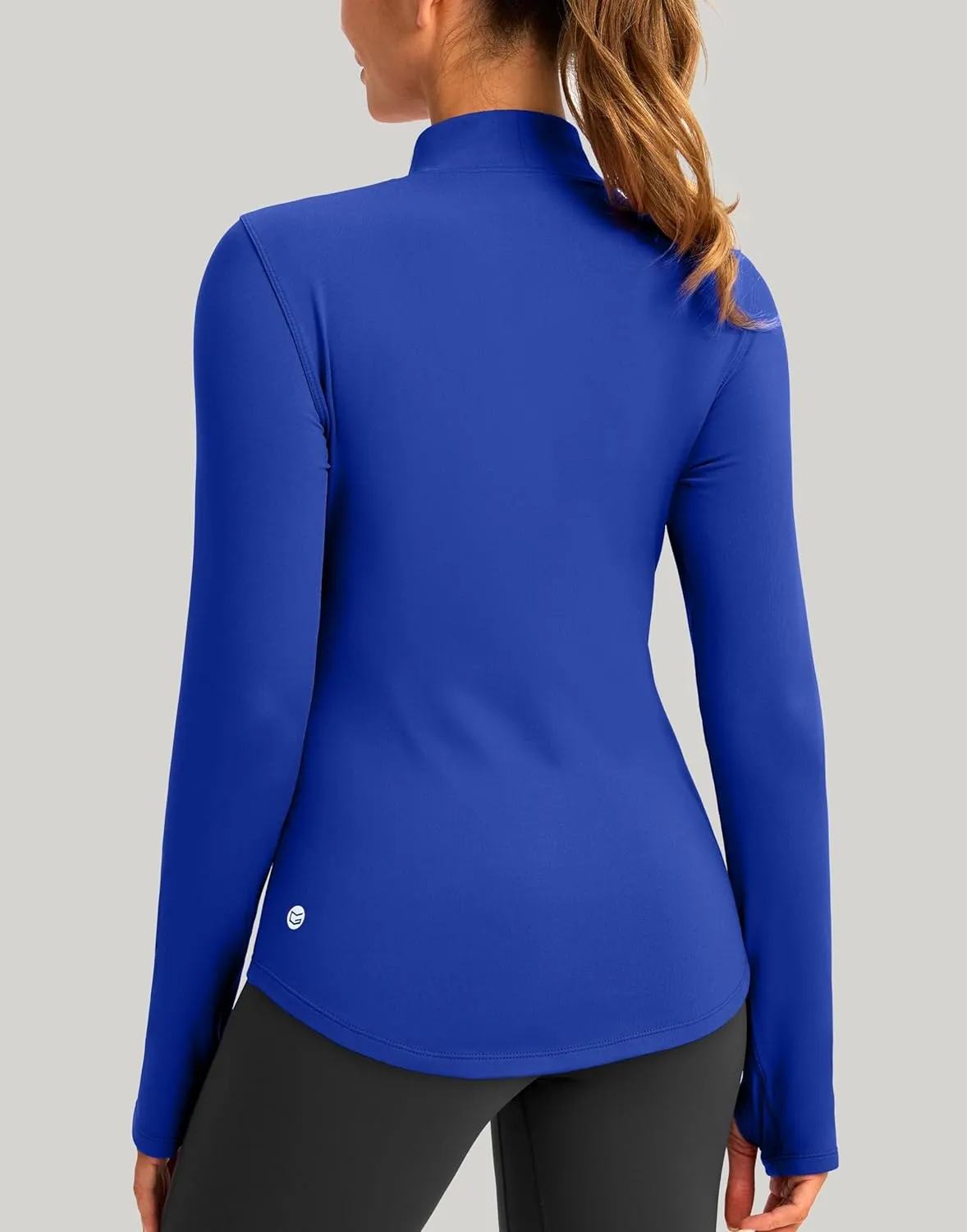 Thermal Shirts for Women Long Sleeve Mock Neck Fleece Tops Running Workout Cold Weather Gear with Zip Pocket