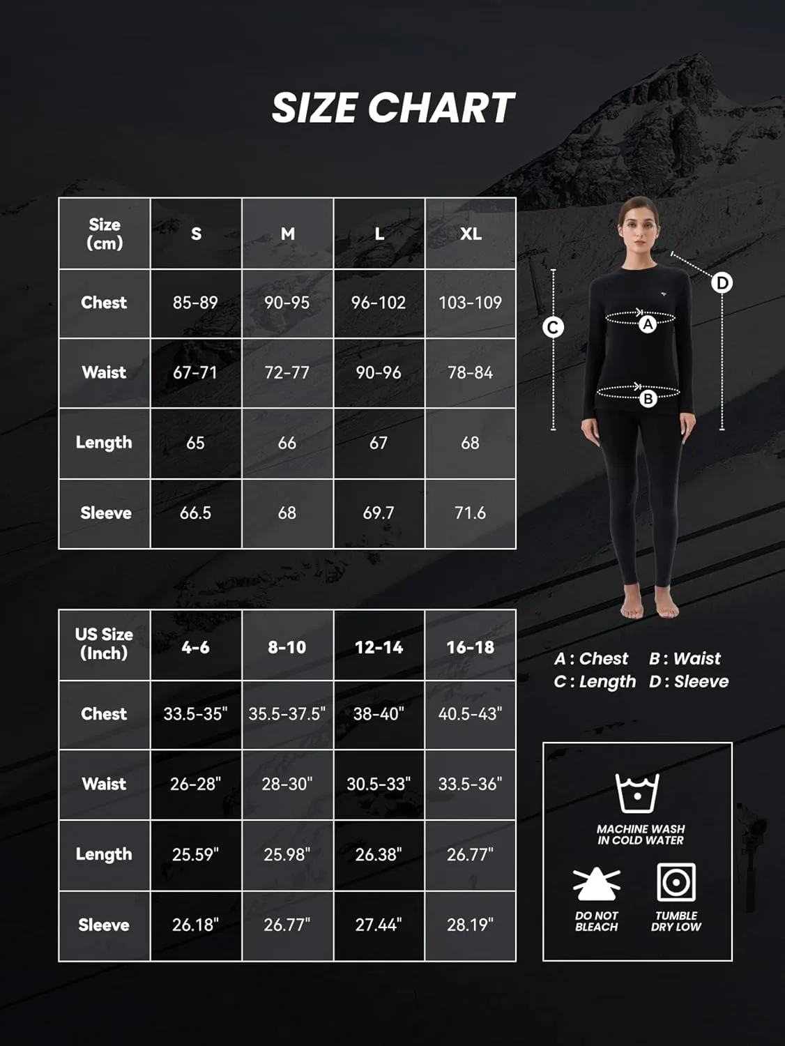 Thermal Underwear Womens - Base Layer Fleece Lined Top for Women, Long Sleeve Shirt Layering for Winter Cold Weather
