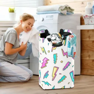 Thunderbolt Sky Lightning Large Laundry Baskets Washing Hamper Bag Voltage Electricity Flash Dirty Clothes Storage Bin Toy book Clothing Holder With Handles For Home Bathroom Bedroom 50L