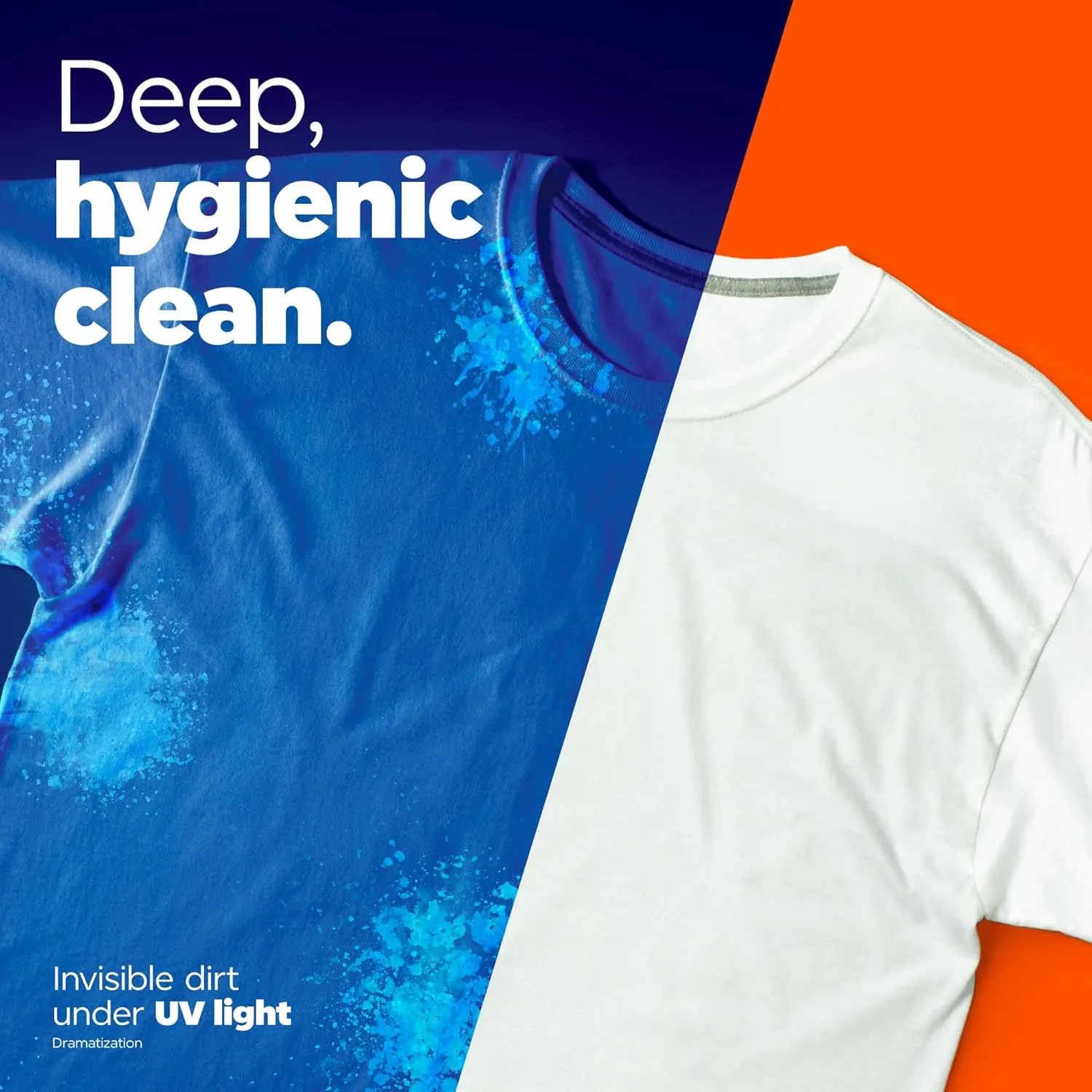 Tide Power PODs Hygienic Clean Heavy Duty Liquid Laundry Detergent Pacs, Free and Clear of Dyes and Perfumes, For Visible and Invisible Dirt, 45 Count, HE Compatible