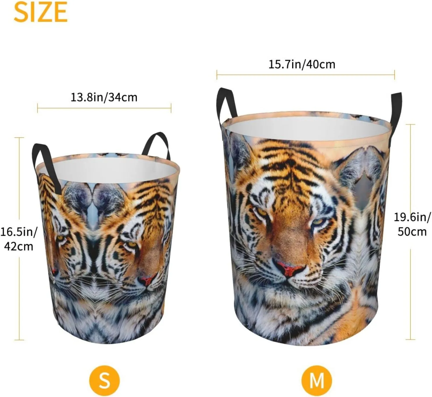 Tiger Laundry Hamper Cool Laundry Baskets Large Animal Hampers Toy Organizer Hamper Bag Dirty Clothes Storage Bin