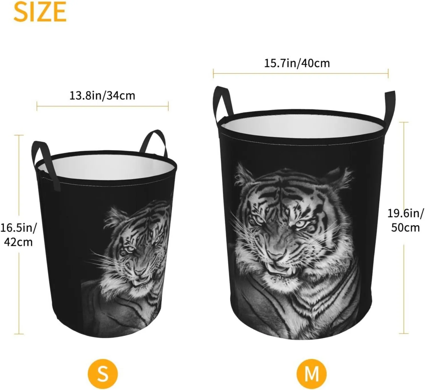 Tiger Laundry Hamper Cool Laundry Baskets Large Animal Hampers Toy Organizer Hamper Bag Dirty Clothes Storage Bin