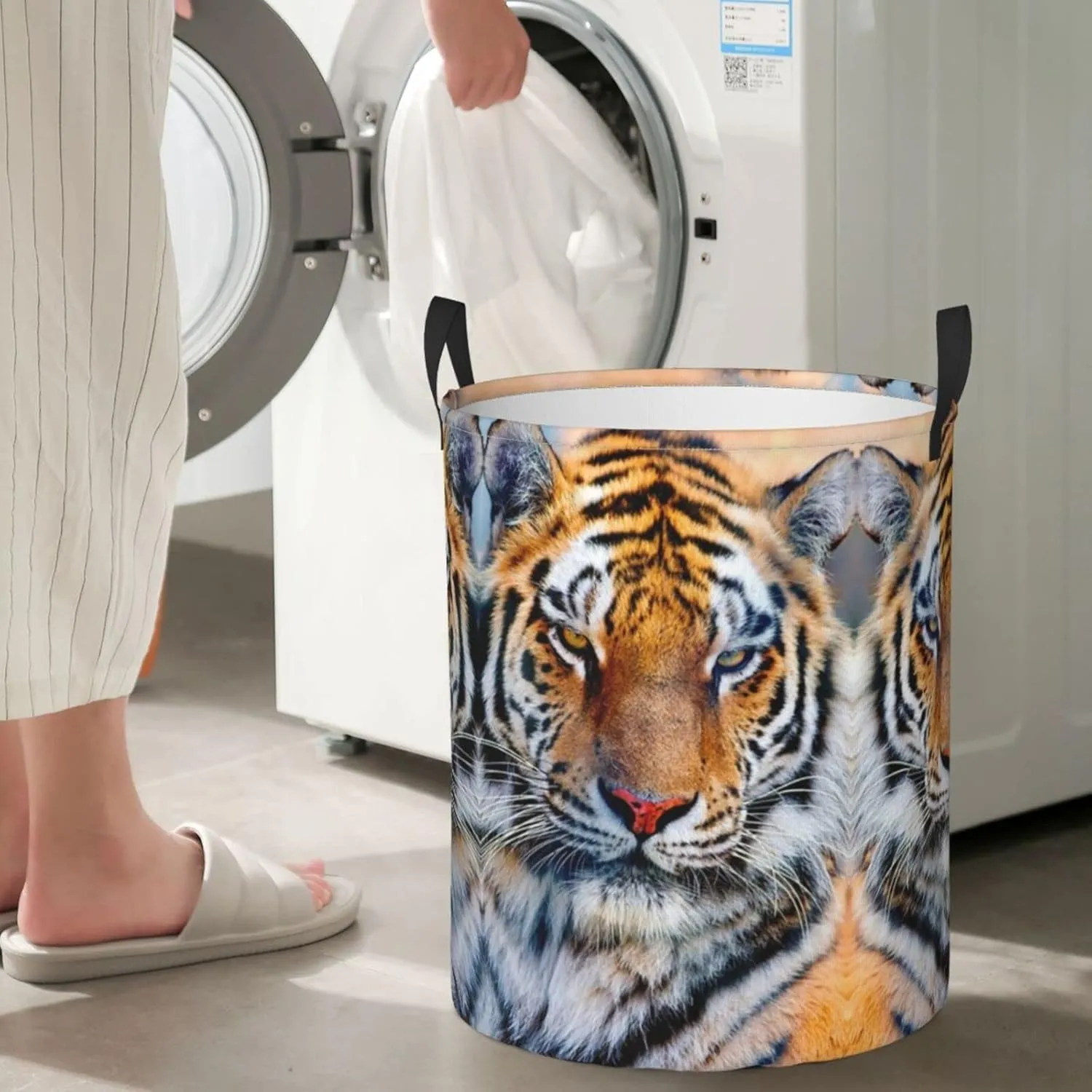 Tiger Laundry Hamper Cool Laundry Baskets Large Animal Hampers Toy Organizer Hamper Bag Dirty Clothes Storage Bin
