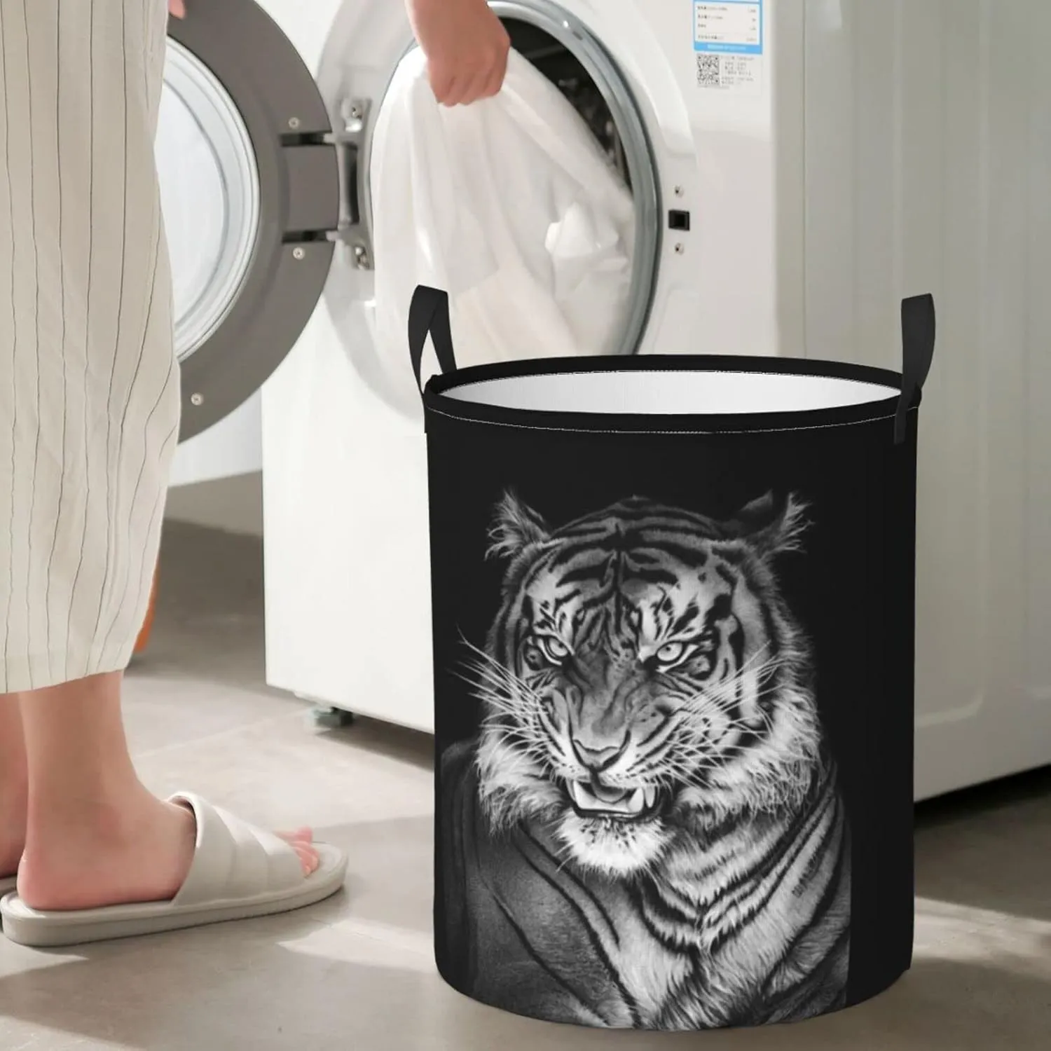 Tiger Laundry Hamper Cool Laundry Baskets Large Animal Hampers Toy Organizer Hamper Bag Dirty Clothes Storage Bin