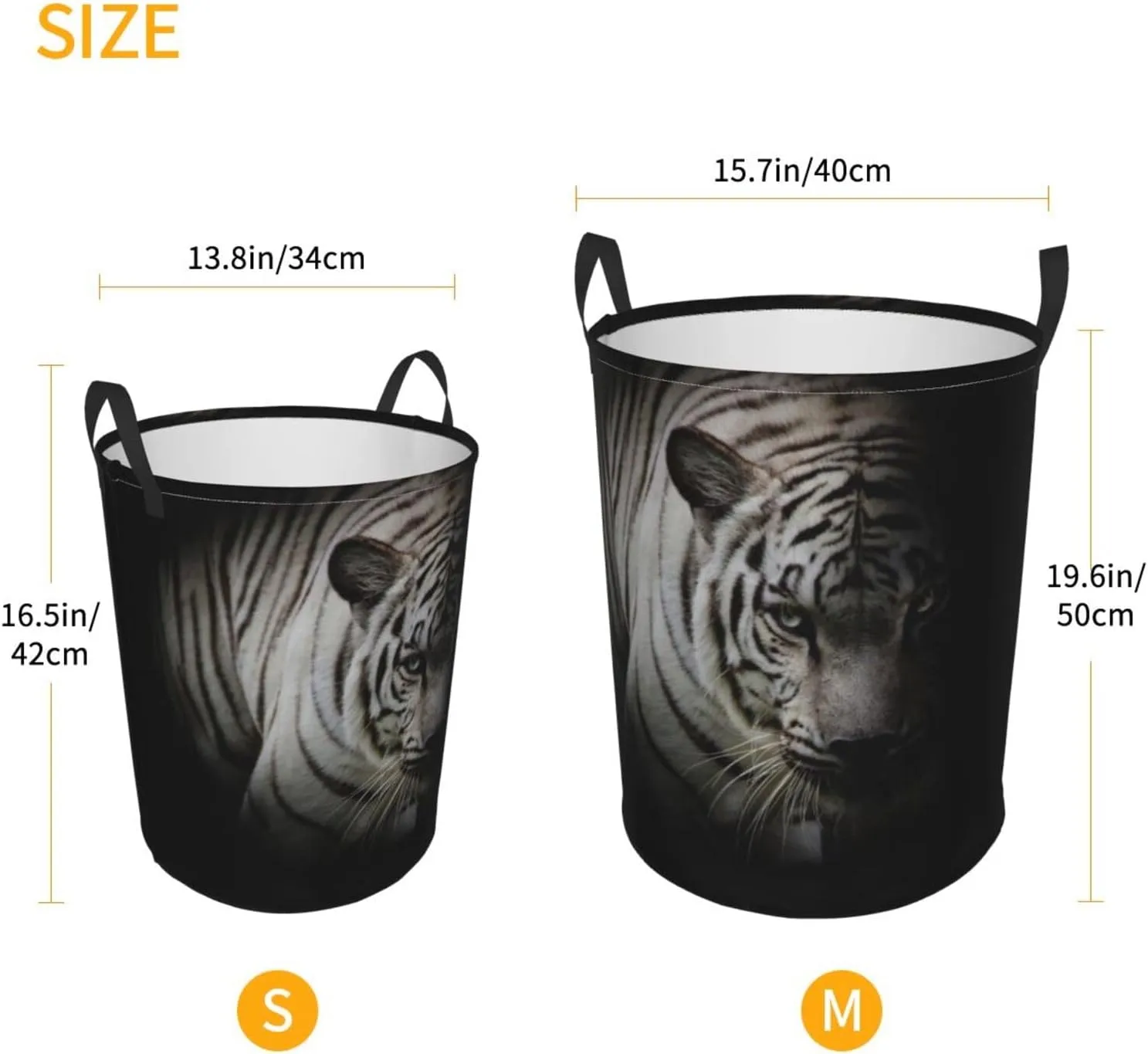 Tiger Laundry Hamper Cool Laundry Baskets Large Animal Hampers Toy Organizer Hamper Bag Dirty Clothes Storage Bin
