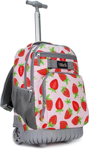 Tilami Rolling Backpack 18 inch Wheeled Backpack School College Student Travel Trip Boys and Girls