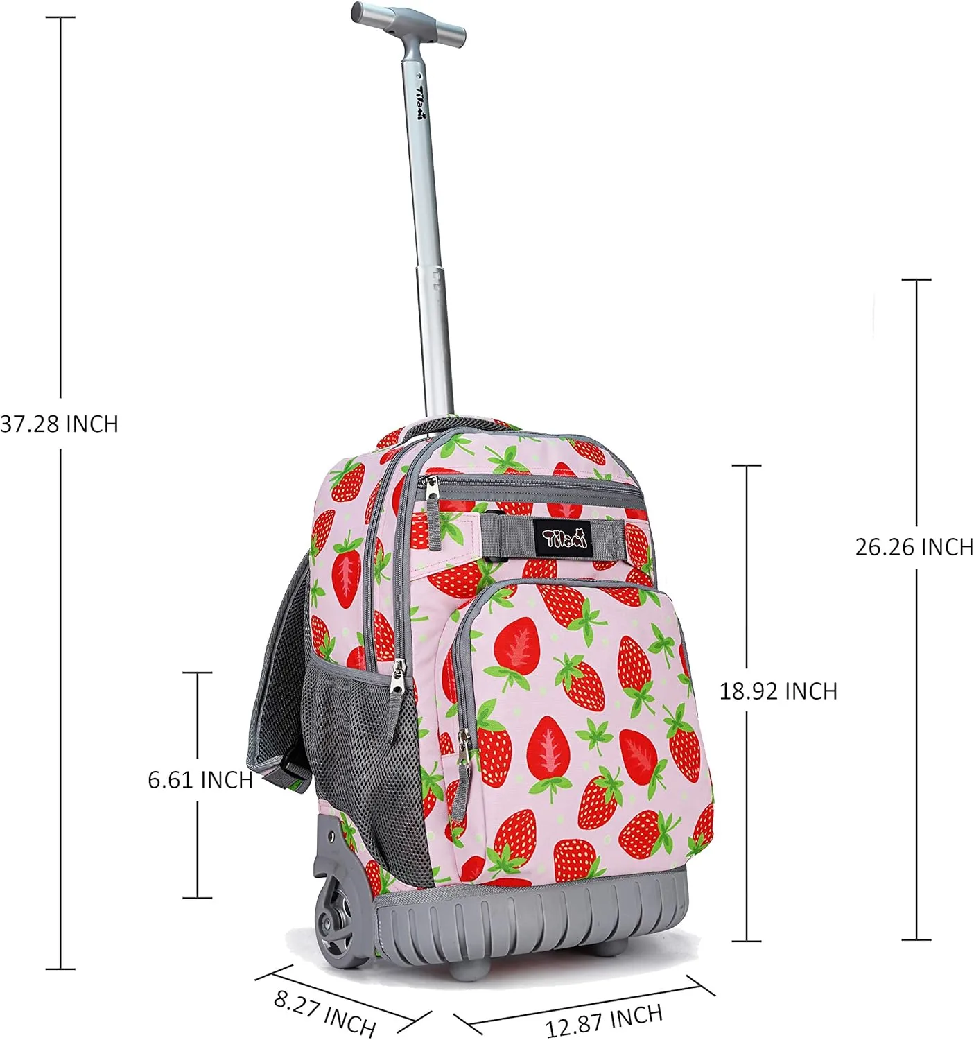 Tilami Rolling Backpack 18 inch Wheeled Backpack School College Student Travel Trip Boys and Girls