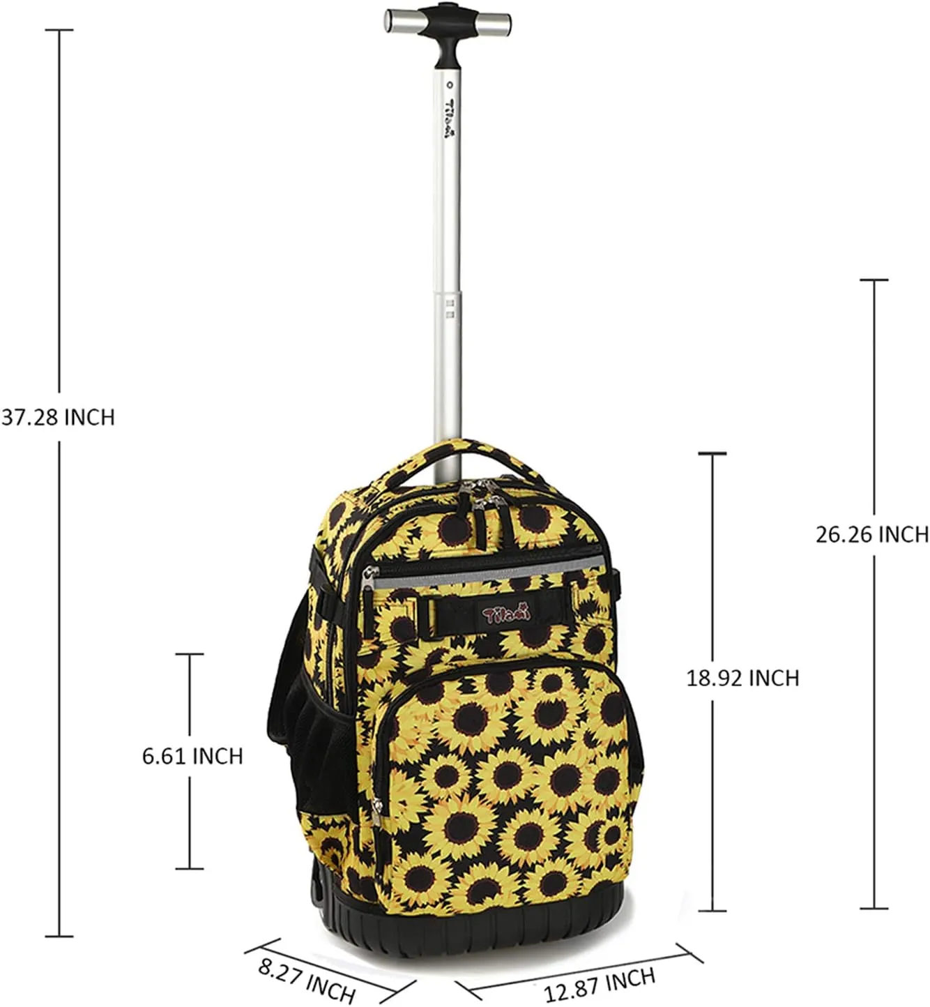 Tilami Rolling Backpack 18 inch Wheeled Backpack School College Student Travel Trip Boys and Girls