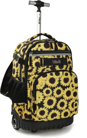Tilami Rolling Backpack 18 inch Wheeled Backpack School College Student Travel Trip Boys and Girls