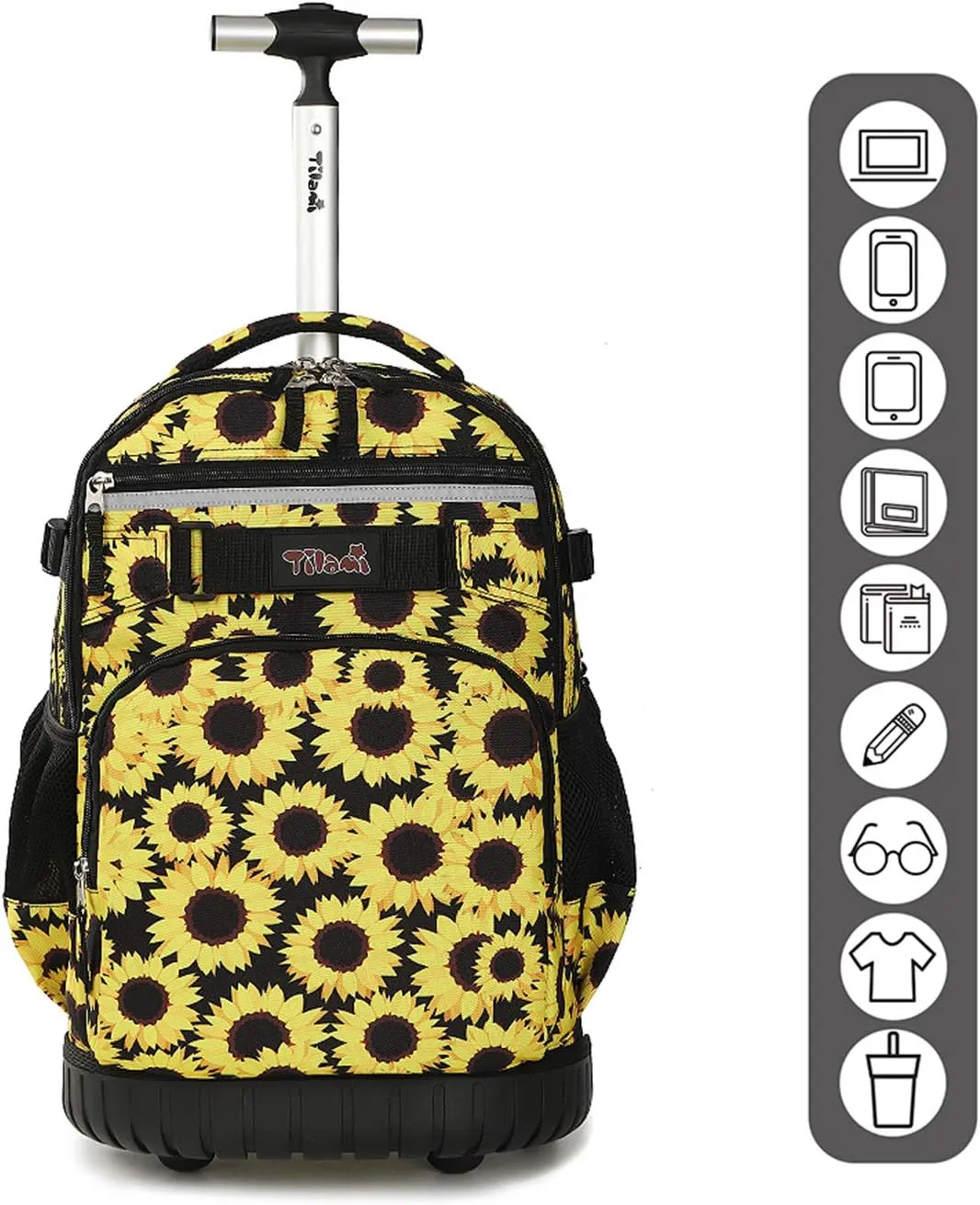 Tilami Rolling Backpack 18 inch Wheeled Backpack School College Student Travel Trip Boys and Girls