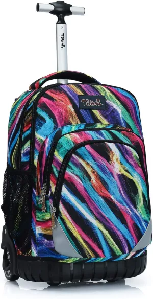 Tilami Rolling Backpack 19 inch Wheeled LAPTOP Boys Girls Travel School Student Trip, colours