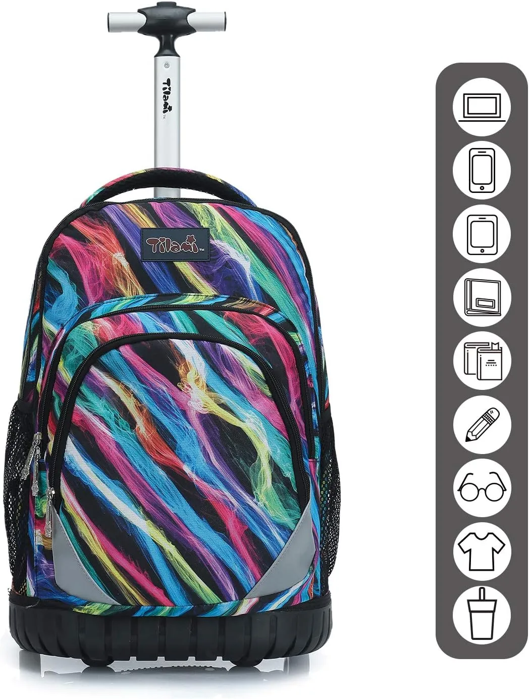 Tilami Rolling Backpack 19 inch Wheeled LAPTOP Boys Girls Travel School Student Trip, colours