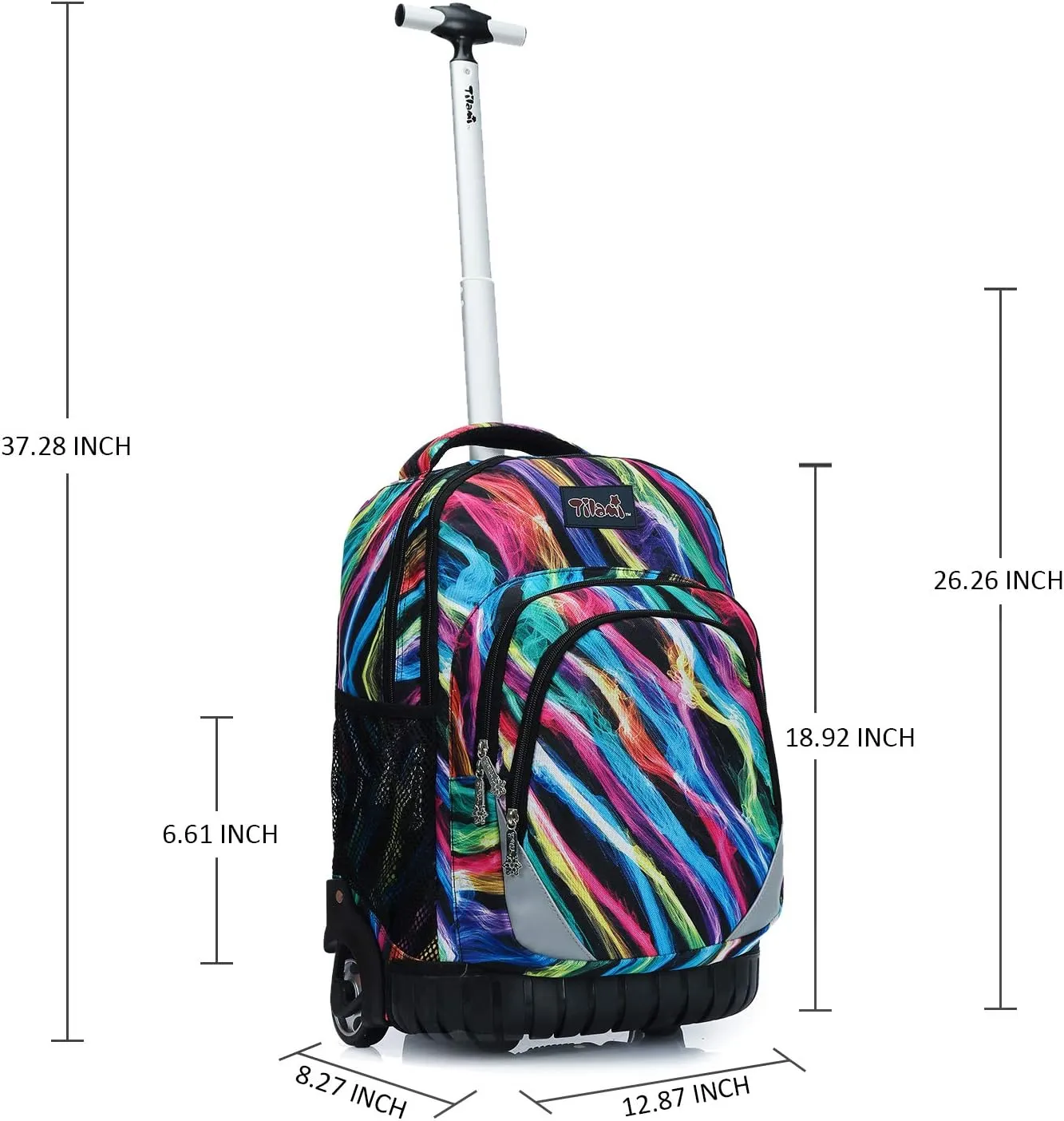 Tilami Rolling Backpack 19 inch Wheeled LAPTOP Boys Girls Travel School Student Trip, colours