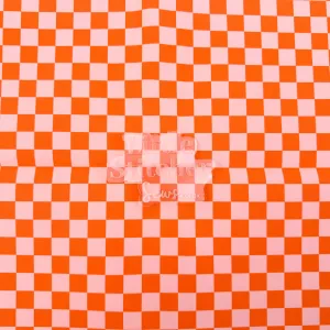 Tonal Check Orange | Luxe Smooth Bonded Polyester Fabric