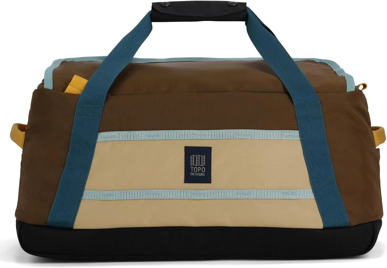Topo Designs Mountain Duffel 40L, Recycled Nylon Ripstop Travel Bag, Removable Backpack Straps, Interior Mesh Pockets, Bluesign Approved (Desert Palm/Sahara)
