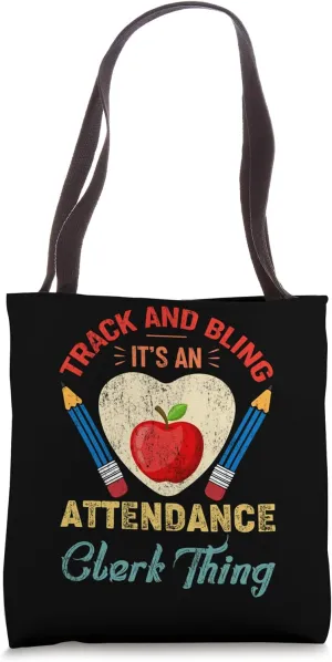 Track and Bling Attendance Clerk Funny Retro Style Tote Bag