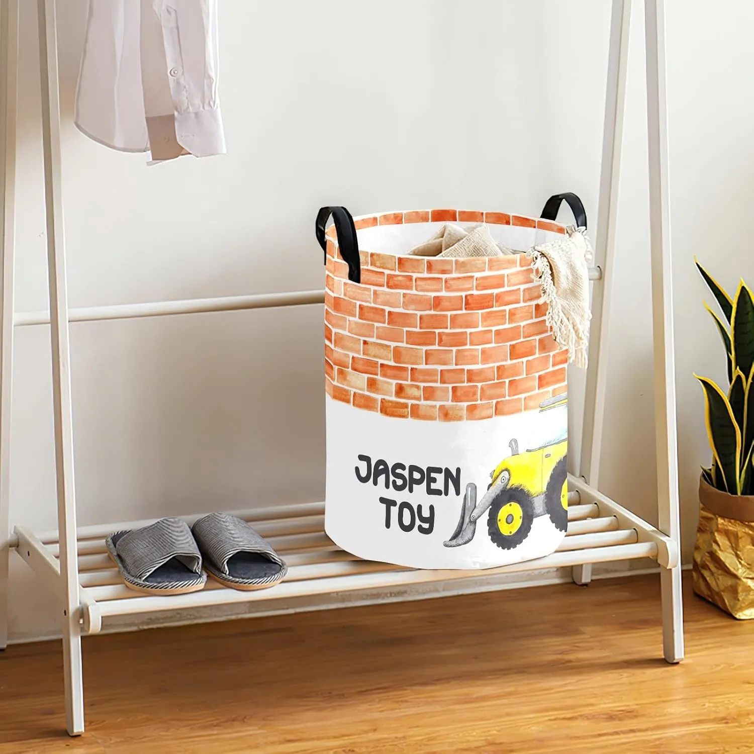 Tractor Truck Cartoon Personalized Laundry Basket Laundry Hamper Clothes Bag Collapsible Tall with Handles,Waterproof,Storage Baskets for Bathroom College Dorm Family Essentials