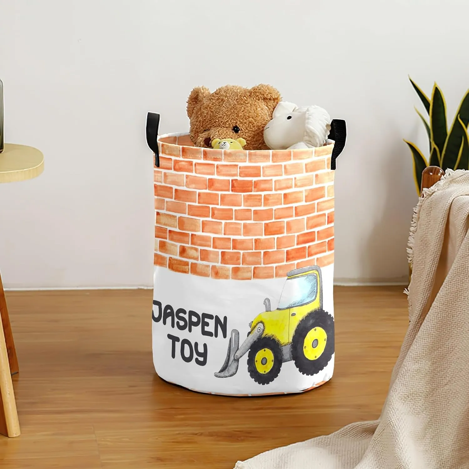 Tractor Truck Cartoon Personalized Laundry Basket Laundry Hamper Clothes Bag Collapsible Tall with Handles,Waterproof,Storage Baskets for Bathroom College Dorm Family Essentials