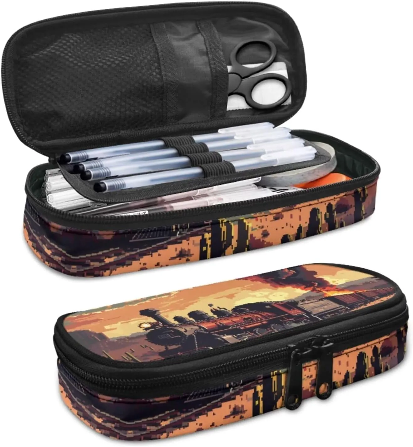 Train Backpack with Lunch Bag for Boys Teens 6th to 8th Grade Leakproof Backpack Lunch Bag for Boy Fashion Shoulder Bag Pencil Case for Secondary Schools