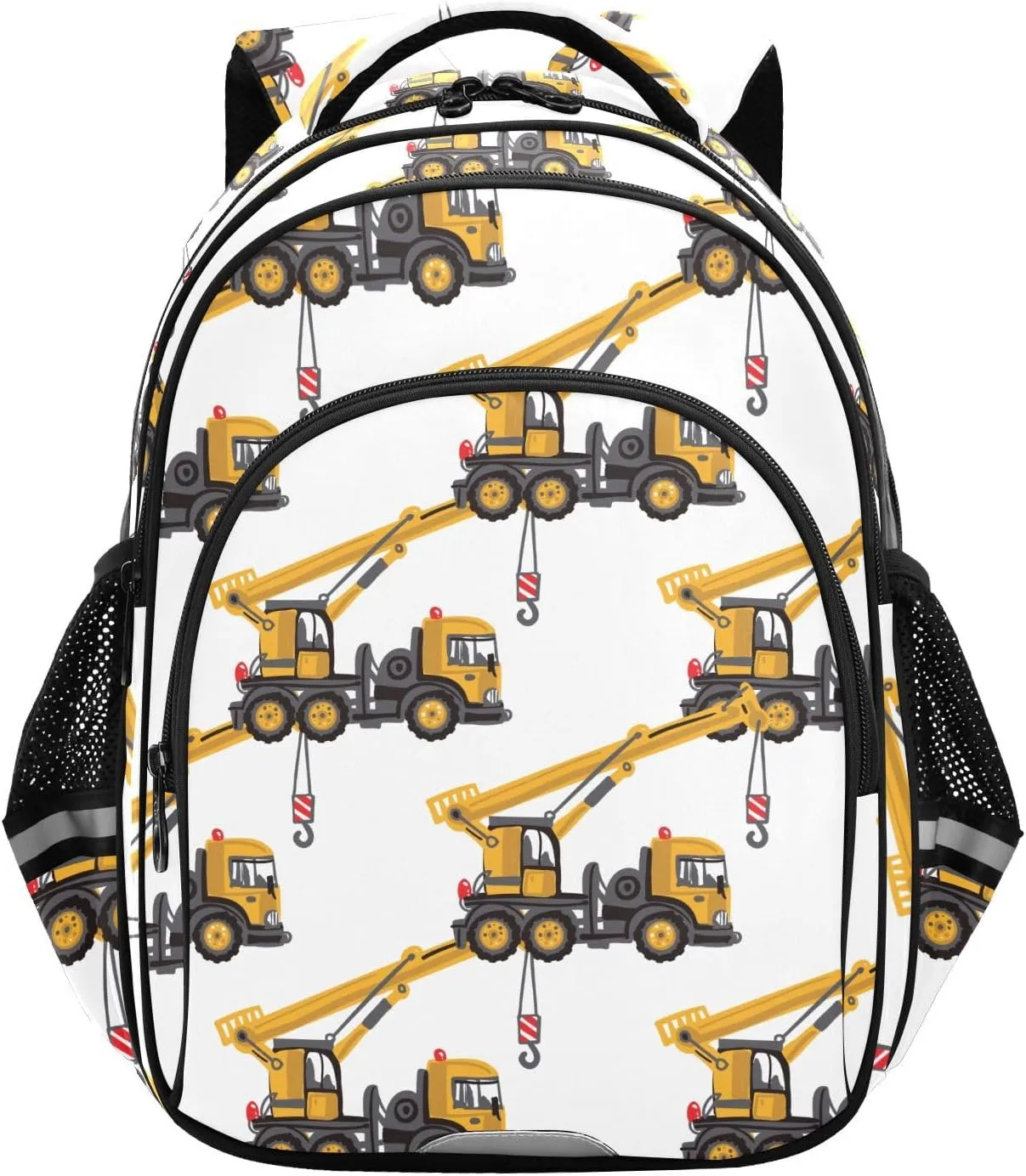Truck Crane Pattern Backpack for Kids Elementary School Bag Boys Girls Bookbag Travel Backpack Daypack