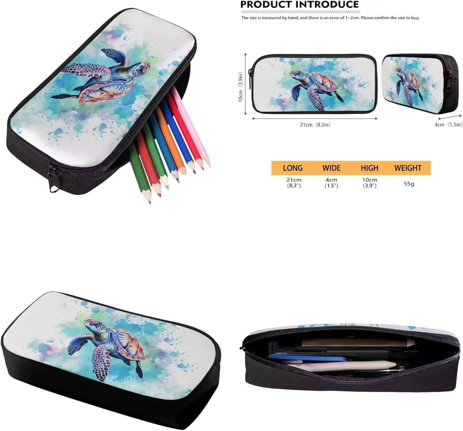 Turtle Middle School Backpacks for Boys Lightweight Sturdy Zippers Bookbag with Lunch Box Leakproof Large Lunch Containers for Back to School Gifts