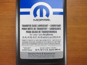 Two Quarts Of Transfer Case Lubricant For BorgWarner Units New Mopar OEM