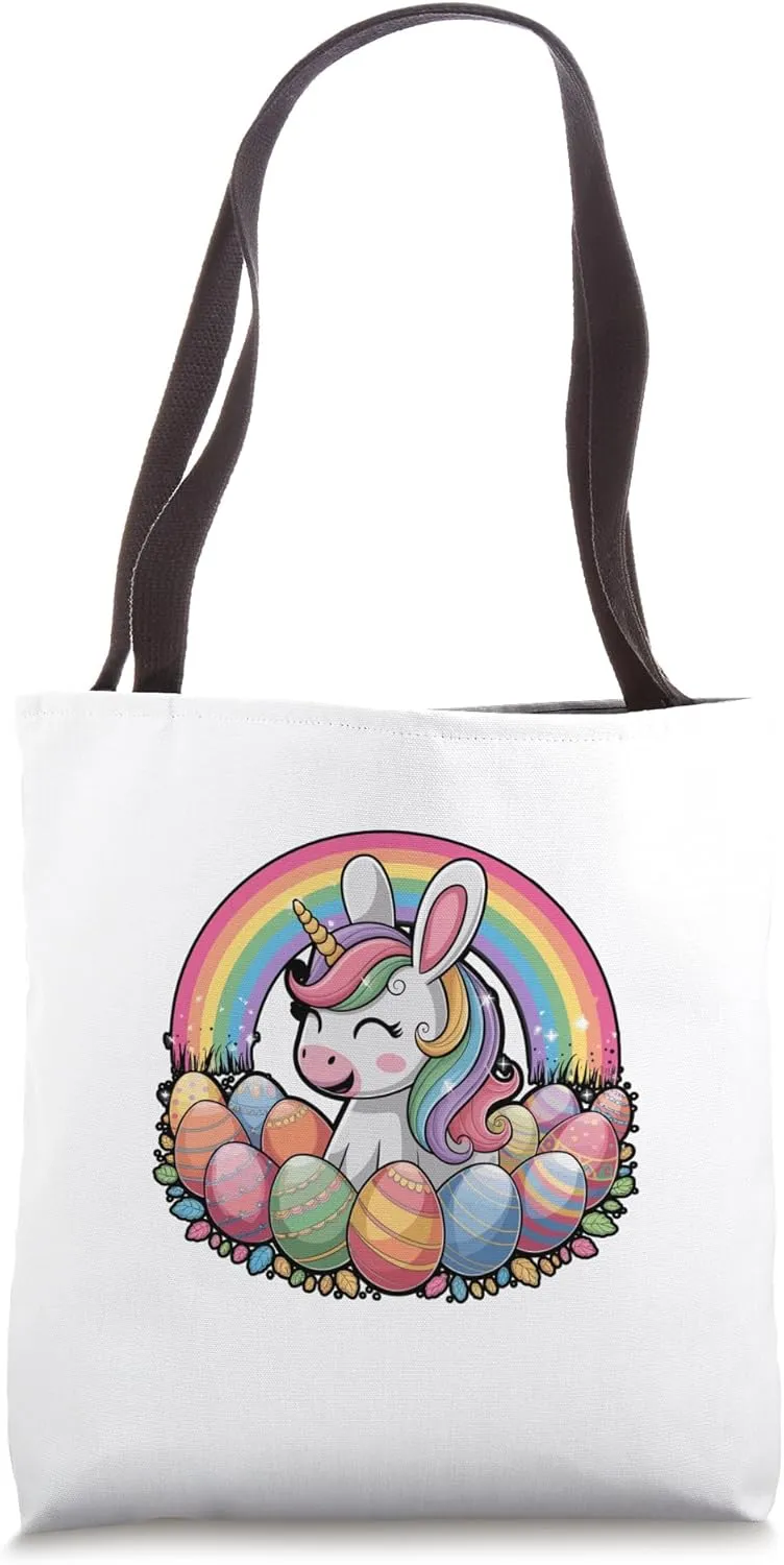 Unicorn With Easter's Easter Day Egg Chocolate Hunting Tote Bag