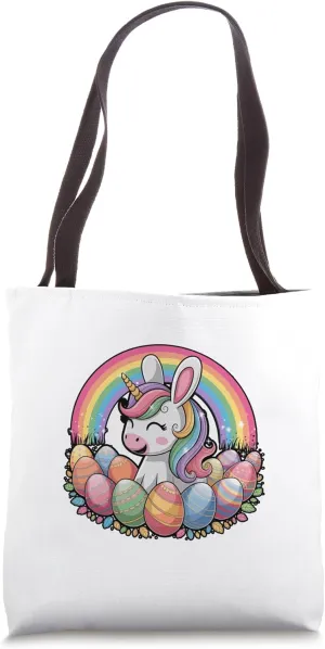 Unicorn With Easter's Easter Day Egg Chocolate Hunting Tote Bag