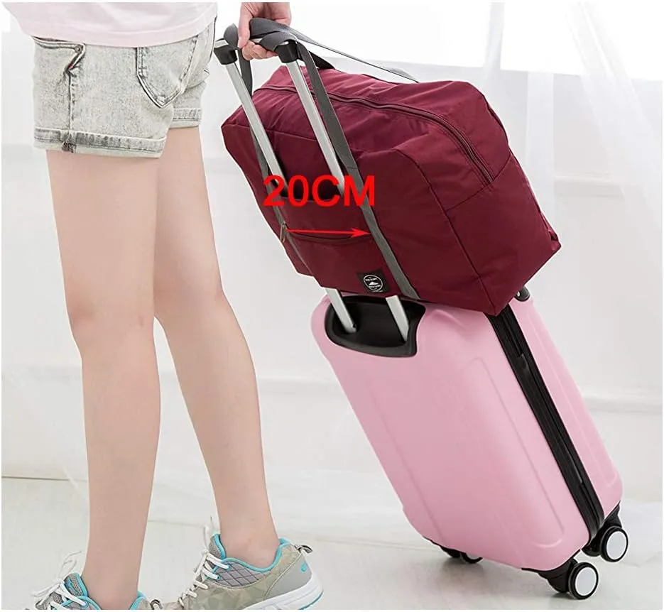 Unova Travel Duffel Bag Light Foldable Nylon Water Resistant Gym Bag Tote Hook onto Luggage