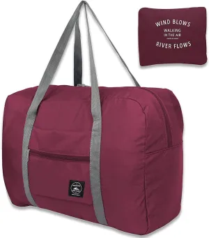 Unova Travel Duffel Bag Light Foldable Nylon Water Resistant Gym Bag Tote Hook onto Luggage