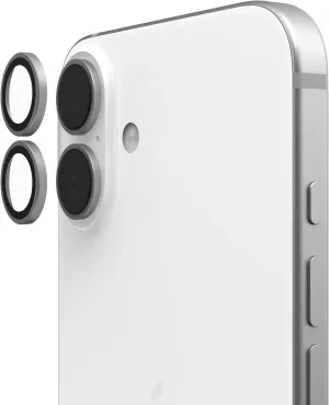 URBAN ARMOR GEAR UAG Designed for iPhone 16/16 Plus Len Shield Camera Lens Protector, Scratch Resistant Anti-Fingerprint Individual Titanium Alloy Ring, Titanium/Clear