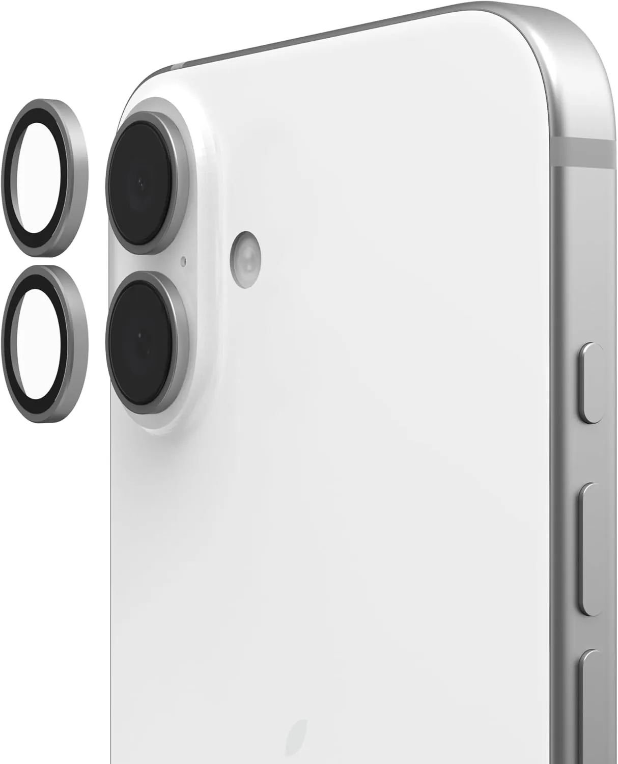 URBAN ARMOR GEAR UAG Designed for iPhone 16/16 Plus Len Shield Camera Lens Protector, Scratch Resistant Anti-Fingerprint Individual Titanium Alloy Ring, Titanium/Clear